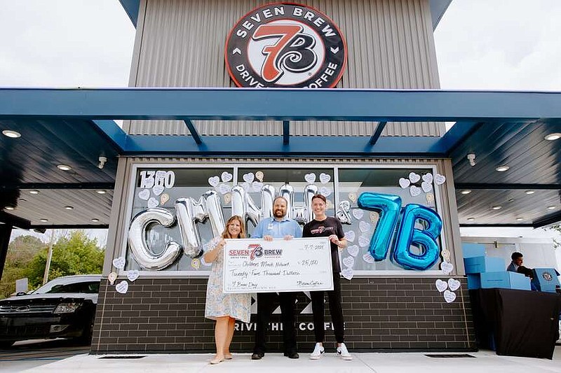 7 Brew, the Fayetteville-based drive-thru coffee concept, announced in a press release earlier this month the brand's partnership with Children's Miracle Network Hospitals with a $25,000 donation.
(Courtesy Photo/7 Brew)